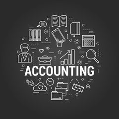 Fototapeta na wymiar Accounting service - Round Concept