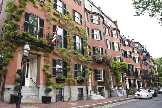 Beacon Hill Neighborhood In Boston, Massachusetts.