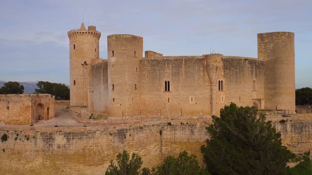 Castell de Bellver Carrer Camilo Jose Cela Palma Mallorca Islas Baleares  Spain Aerial view castle close up