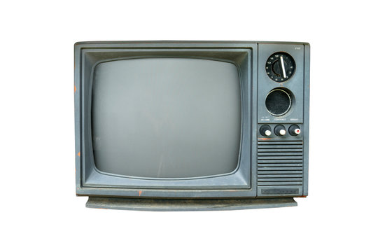 Retro television - Old vintage TV isolate on white, retro technology.
