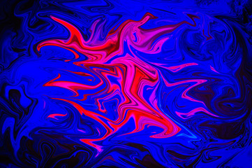 horizontal computer generated digital background image of swirled cobalt blues with dark edges and...