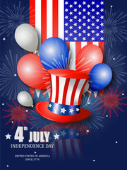 Poster design for Fourth of July Independence Day