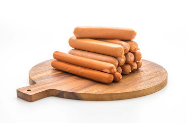 mix sausage on white background