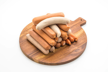 mix sausage on white background