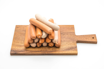 mix sausage on white background