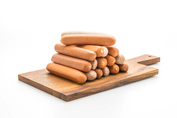 mix sausage on white background