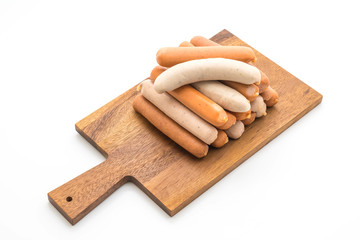 mix sausage on white background