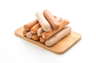 mix sausage on white background