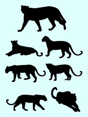 Panthers and leopards silhouette. Good use for symbol, logo, web icon, mascot, sign, or any design you want.
