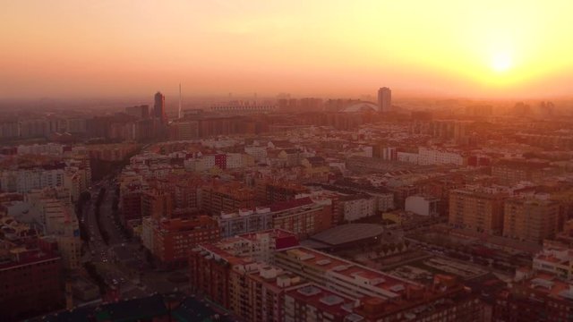 Poblados Maritimos Natzaret Valencia Spain Aerial view Drone wide