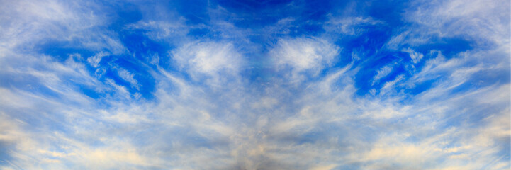 Wide panorama of clouds at sky
