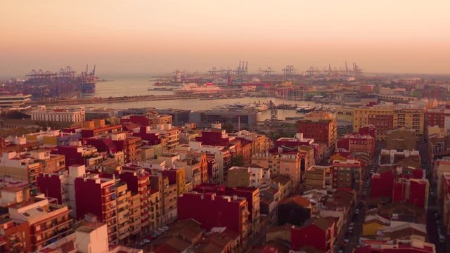 Poblados Maritimos Natzaret Valencia Spain Aerial view Drone wide