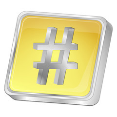 Fototapeta premium Hashtag Button - 3D illustration