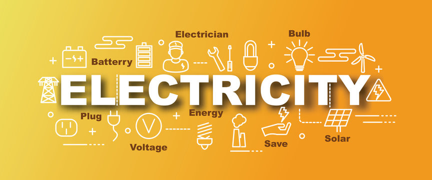 electricity vector trendy banner