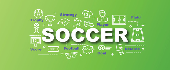 soccer vector trendy banner