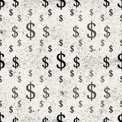 Dollar seamless pattern. Vector illustration.