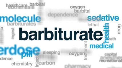 Barbiturate animated word cloud, text design animation.
