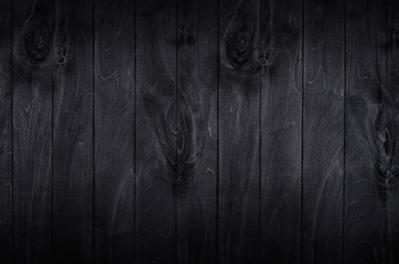 Obraz premium Noir elegance black wooden board background. Wood texture.