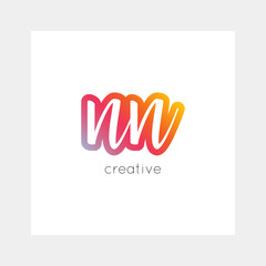 NN logo, vector. Useful as branding, app icon, alphabet combination, clip-art.