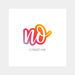NO logo, vector. Useful as branding, app icon, alphabet combination, clip-art.