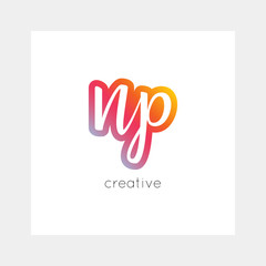 NP logo, vector. Useful as branding, app icon, alphabet combination, clip-art.