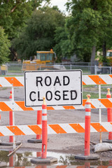 Road Closed Sign on Street