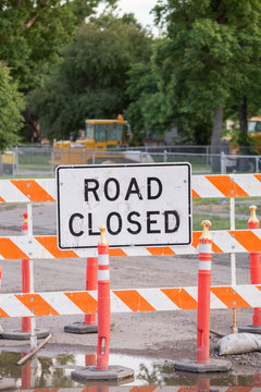 Road Closed Sign on Street