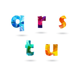 Abstract colorful letters set.