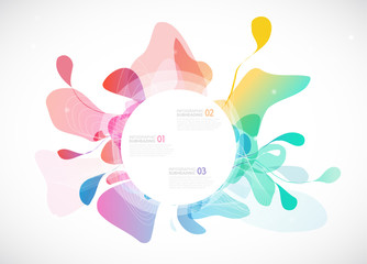 Abstract colored background with different shapes.