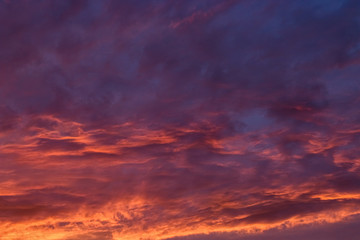 Dramatic sunset and sunrise sky.
