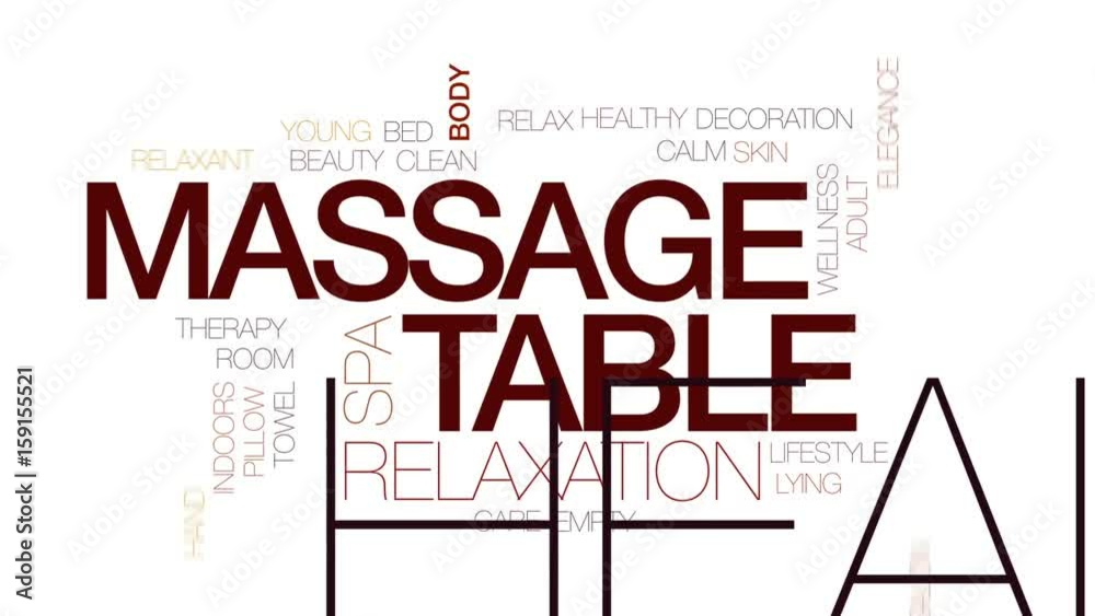 Canvas Prints Massage table animated word cloud, text design animation. Kinetic typography.