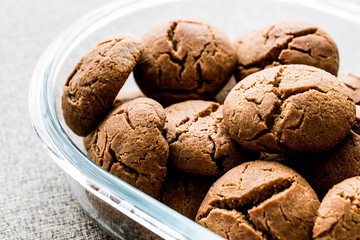 Fototapeta na wymiar Cookies are made by Siyez Flour, Einkorn or Kaplica (Triticum monococcum)