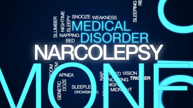 Narcolepsy animated word cloud, text design animation.