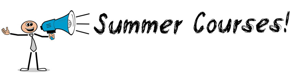 Summer Courses! / Mann mit Megafon
