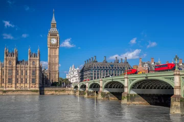 Foto op Plexiglas Londen met rode bussen tegen Big Ben in Engeland, VK © Tomas Marek