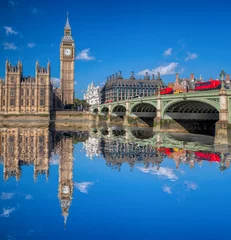 Keuken spatwand met foto London with red buses against Big Ben in England, UK © Tomas Marek