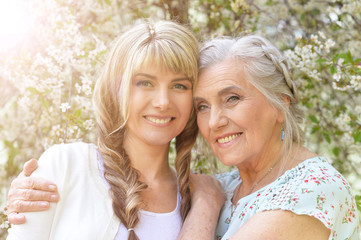 Beautiful young woman with mother