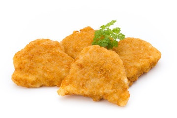 Nugget chiken on the white background.