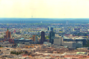Fototapeta na wymiar Aerial view of Berlin skyline with colorful buildings