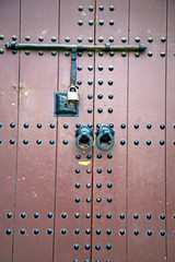 rusty  brown    morocco in africa   and safe padlock