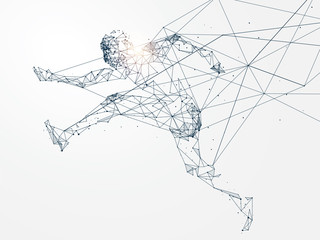 Running Man,Network connection turned into, vector illustration.