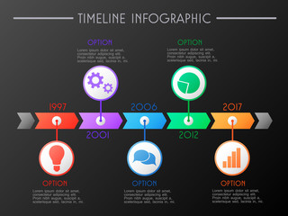 Timeline inforgraphic - company milestone concept. Vector.