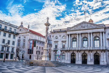 Fototapeta na wymiar Lisbon, Portugal: the Town Hall, Pacos do Concelho de Liaboa at sunrise 