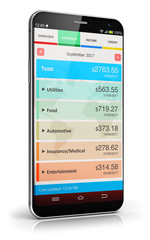 Smartphone with financial manager app