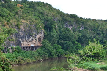 Fototapeta na wymiar The river Bank in the jungles of Thailand
