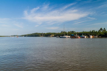 Obraz premium View of yachts in the port of Kourou, French Guiana