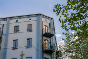 Apartment building at sunset in the city of berlin