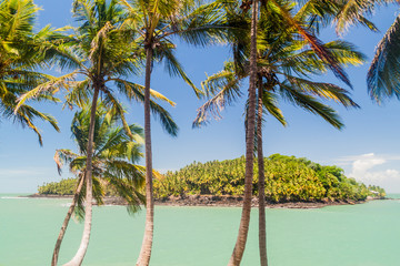 View of Ile Saint Joseph island from Ile Royale in archipelago of Iles du Salut (Islands of Salvation) in French Guiana