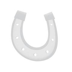 Cartoon style grunge horseshoe isolated vector illustration on white