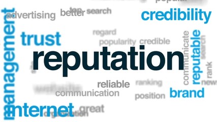 Reputation animated word cloud, text design animation.